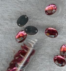 Strasstone/ Button Oval Rose 10 x 15mm